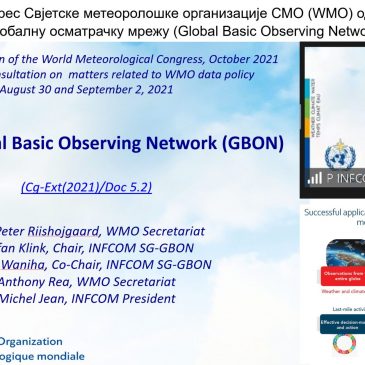18.10.2021._Ванредни конгрес Свјетске метеоролошке организације СМО (WMO) одобрио је нову Основну Глобалну осматрачку мрежу (Global Basic Observing Network (GBON).