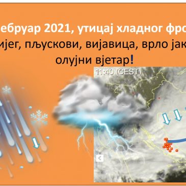 07.02.2022_Утицај брзо покретног хладног фронта_киша, снијег, пљускови, вијавица, врло јак, локално олујни вјетар