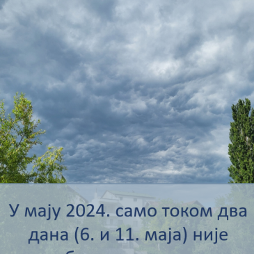 Мај 2024: нестабилно време уз честе падавине и локалне непогоде